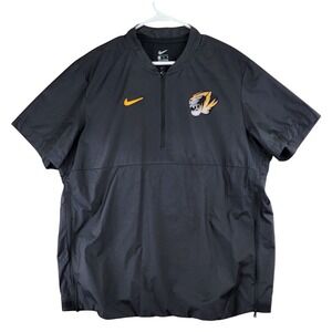 Missouri Tigers Mizzou Nike Quarter Zip Windbreaker Mens XL Black Short Sleeve